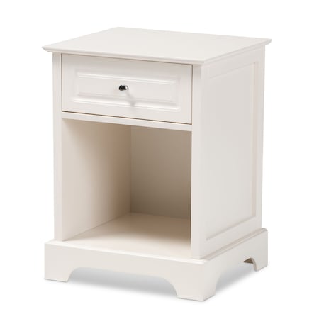 Chase Transitional White Finished 1-Drawer Wood Nightstand
